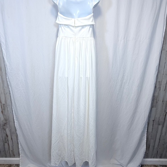 Lulus Maxi Dress Women XL White NWT Halter Neck Sleeveless Bridal - Picture 2 of 5